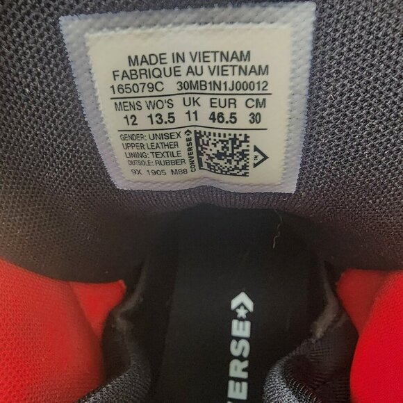 Converse Cons ERX 260 Mid Top Black Enamel Red Carbon Grey 165079c Shoes Mens 12 - Picture 13 of 13